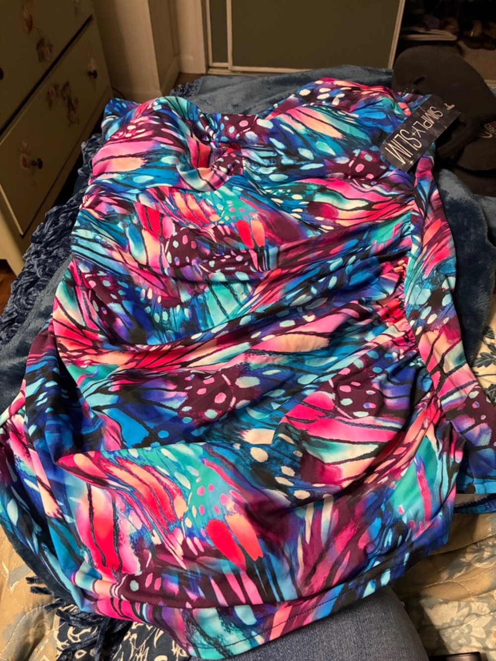 Colorful Abstract Swimwear with Tag